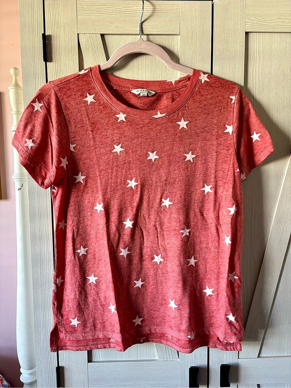Lucky Brand Star Print Short Sleeve Tee Size Small